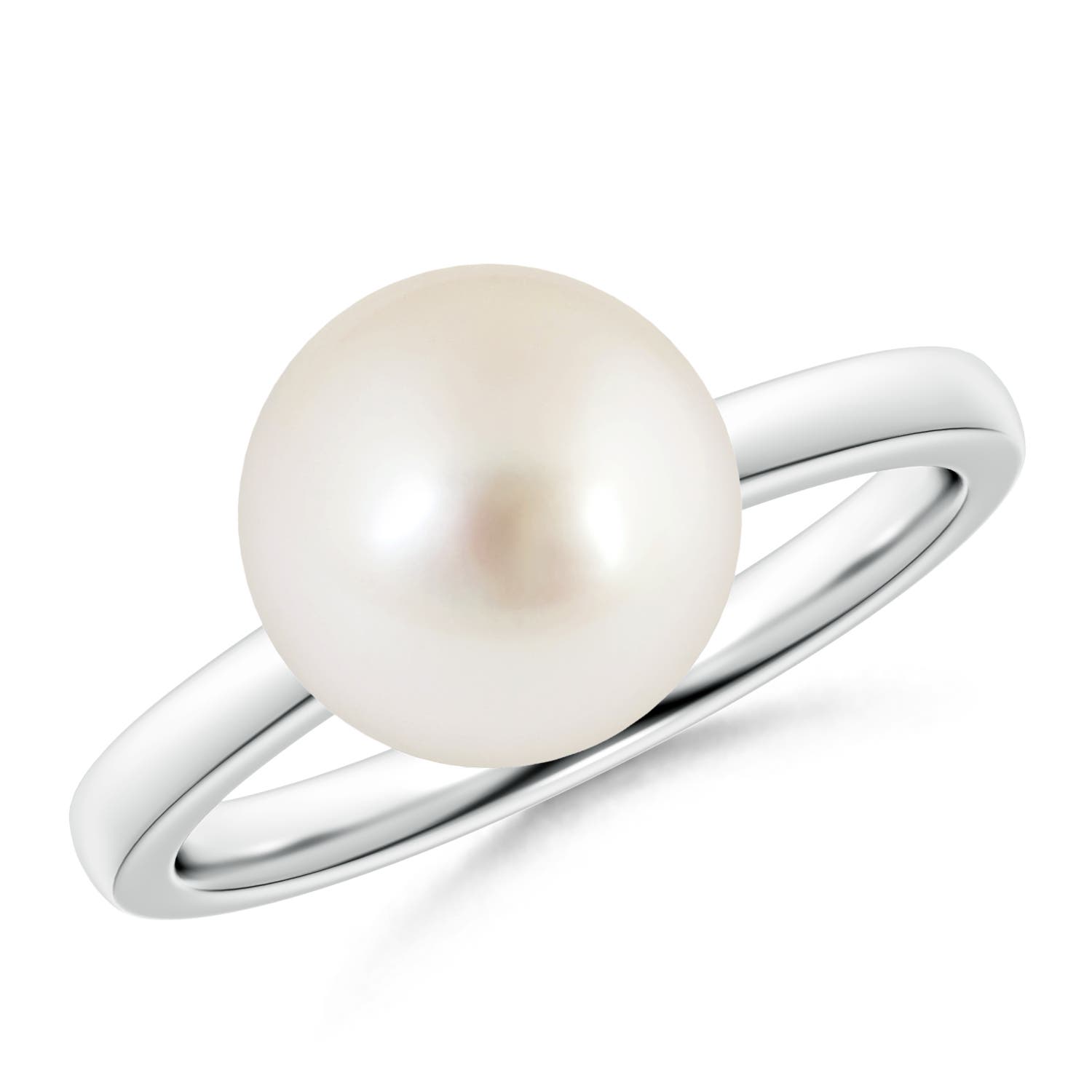 10mm AAAA Classic South Sea Pearl Solitaire Ring in S999 Silver