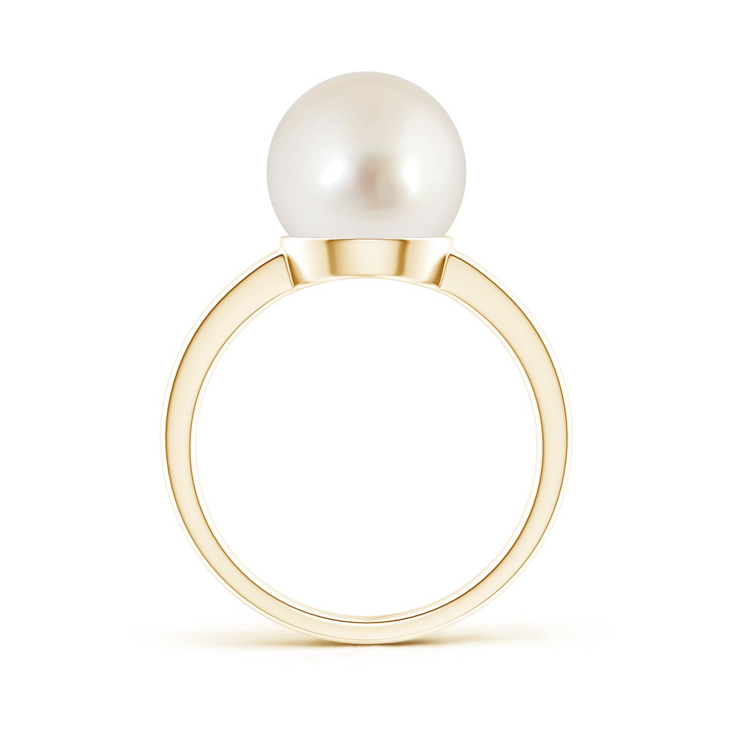 10mm AAAA Classic South Sea Pearl Solitaire Ring in Yellow Gold