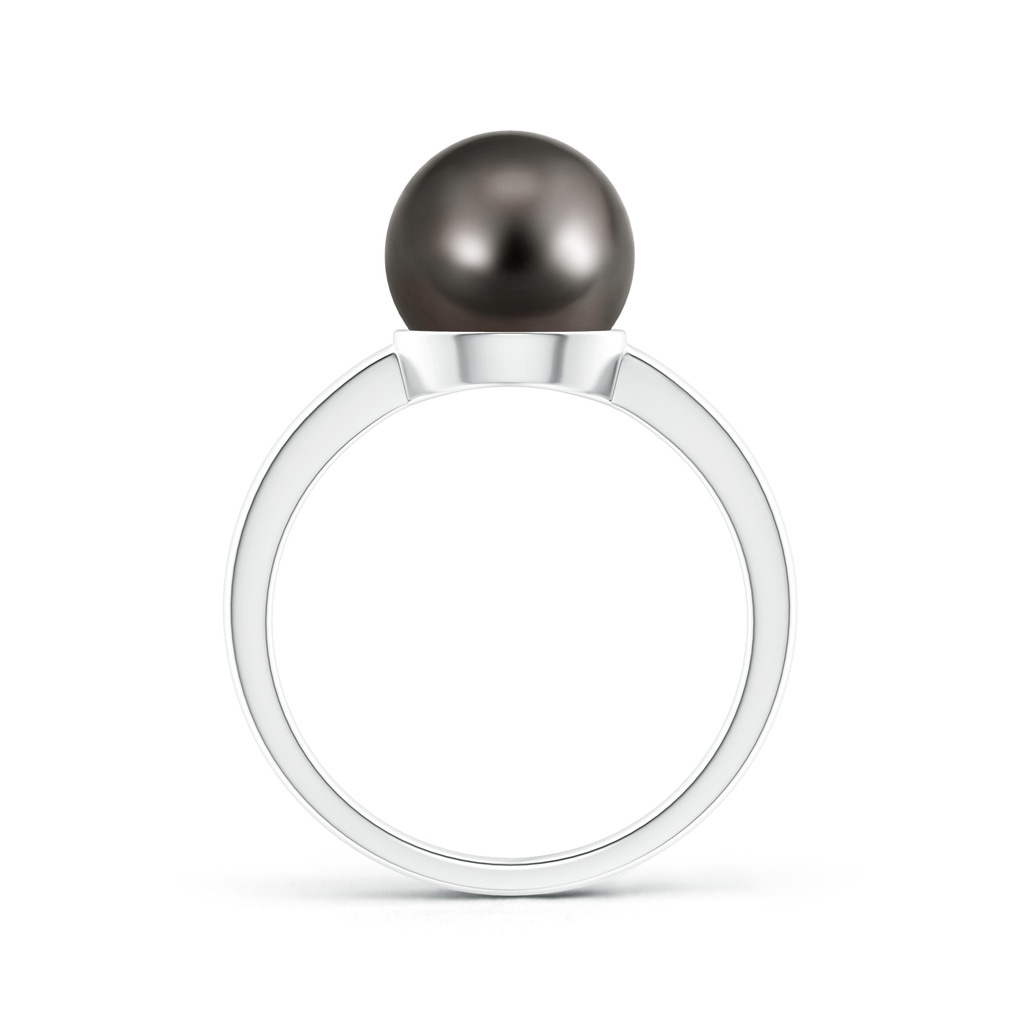9mm AAA Classic Tahitian Pearl Solitaire Ring in White Gold Product Image