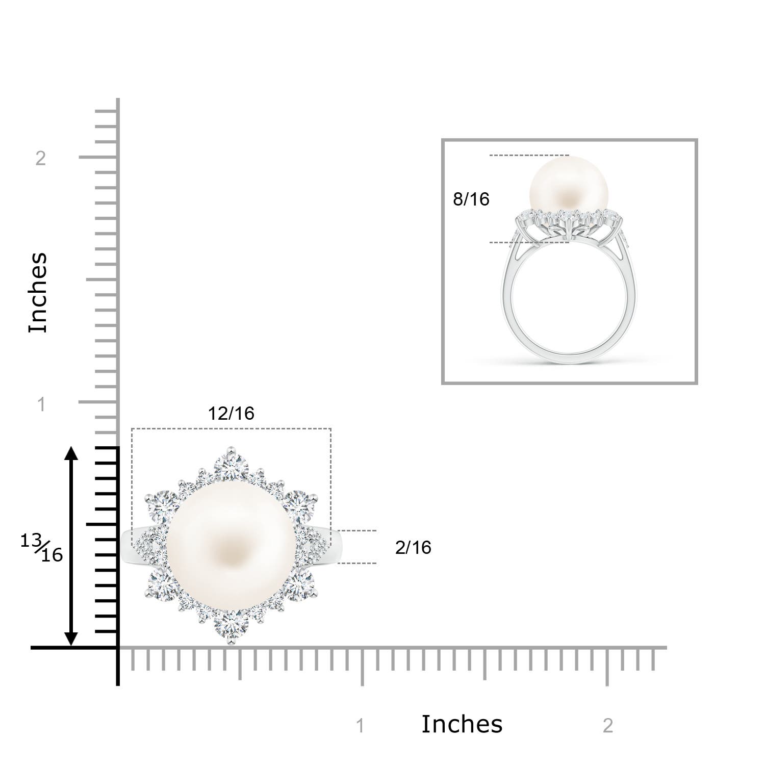 AA / 13.75 CT / 14 KT White Gold