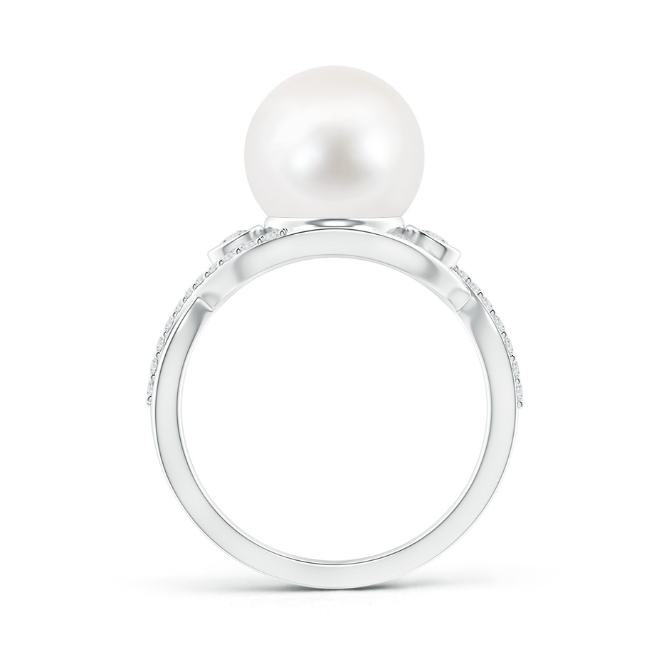 10mm AA Freshwater Pearl and Diamond Infinity Ring in S999 Silver product image