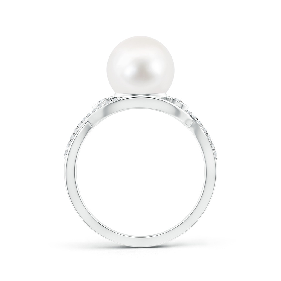 9mm AA Freshwater Pearl and Diamond Infinity Ring in S999 Silver product image