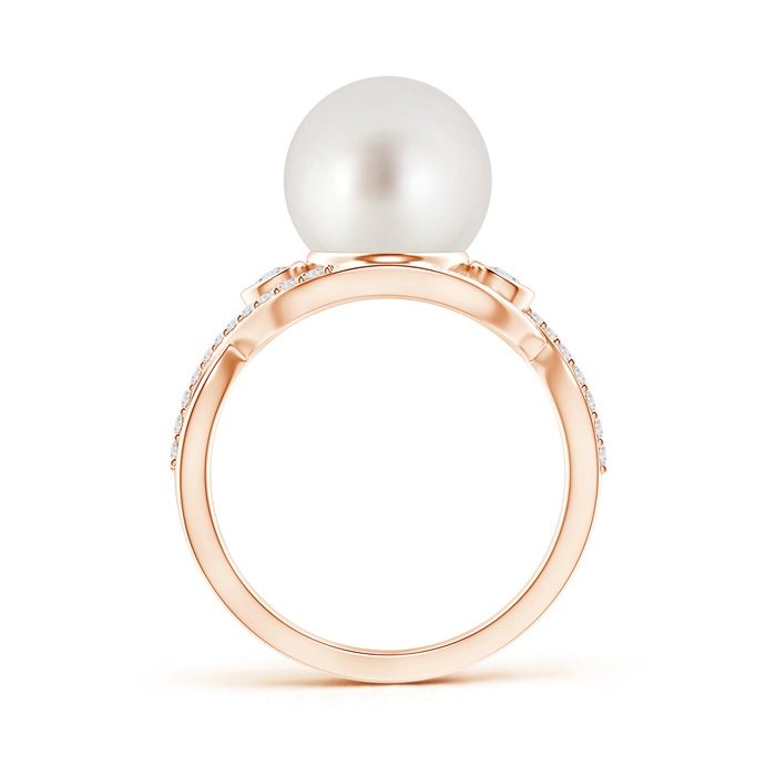 10mm AAA South Sea Pearl and Diamond Infinity Ring in Rose Gold product image