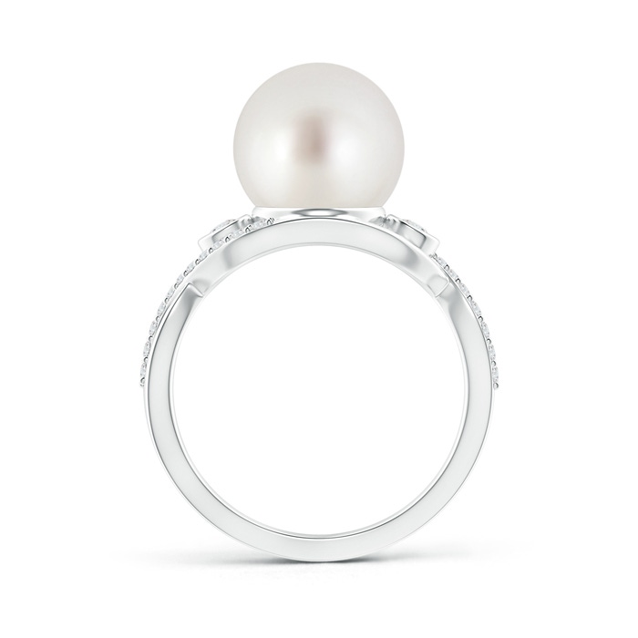 10mm AAA South Sea Pearl and Diamond Infinity Ring in White Gold product image