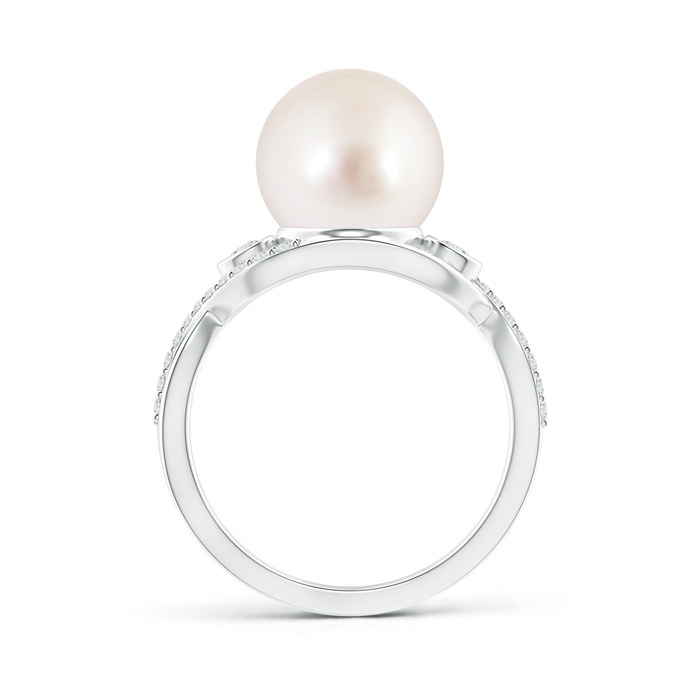 10mm AAAA South Sea Pearl and Diamond Infinity Ring in White Gold product image