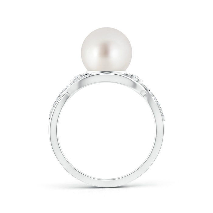 9mm AAA South Sea Pearl and Diamond Infinity Ring in S999 Silver product image