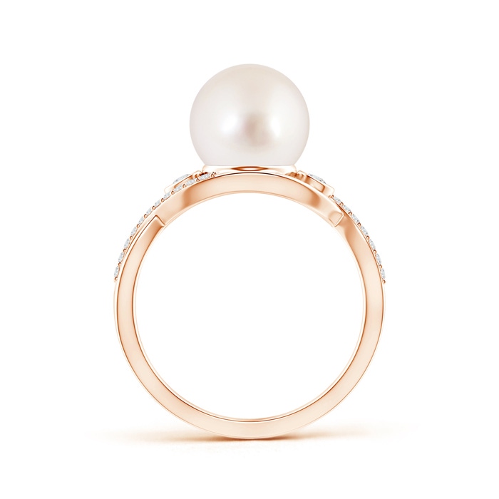 9mm AAAA South Sea Pearl and Diamond Infinity Ring in Rose Gold Product Image