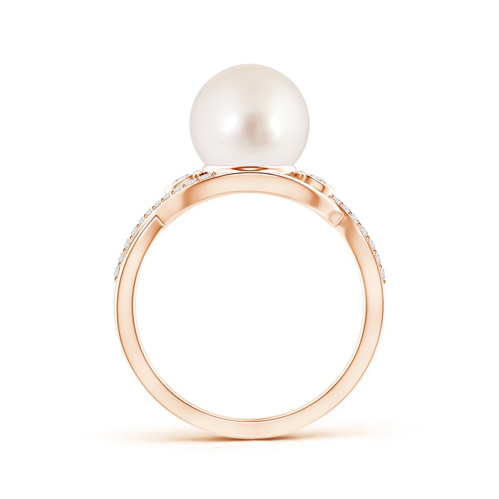 9mm AAAA South Sea Pearl and Diamond Infinity Ring in Rose Gold product image