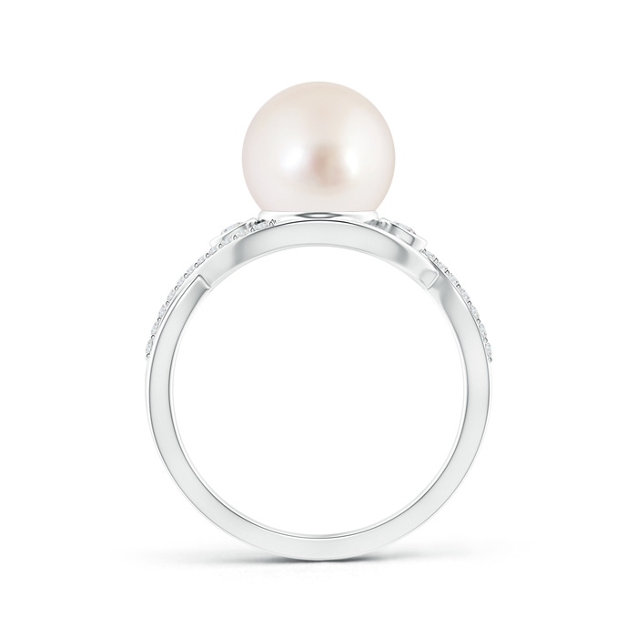 9mm AAAA South Sea Pearl and Diamond Infinity Ring in White Gold Product Image