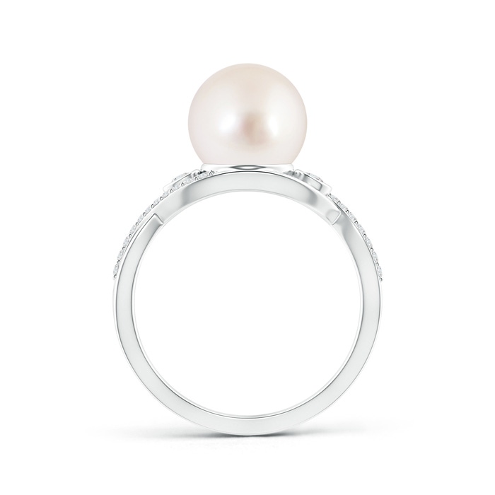 9mm AAAA South Sea Pearl and Diamond Infinity Ring in White Gold product image