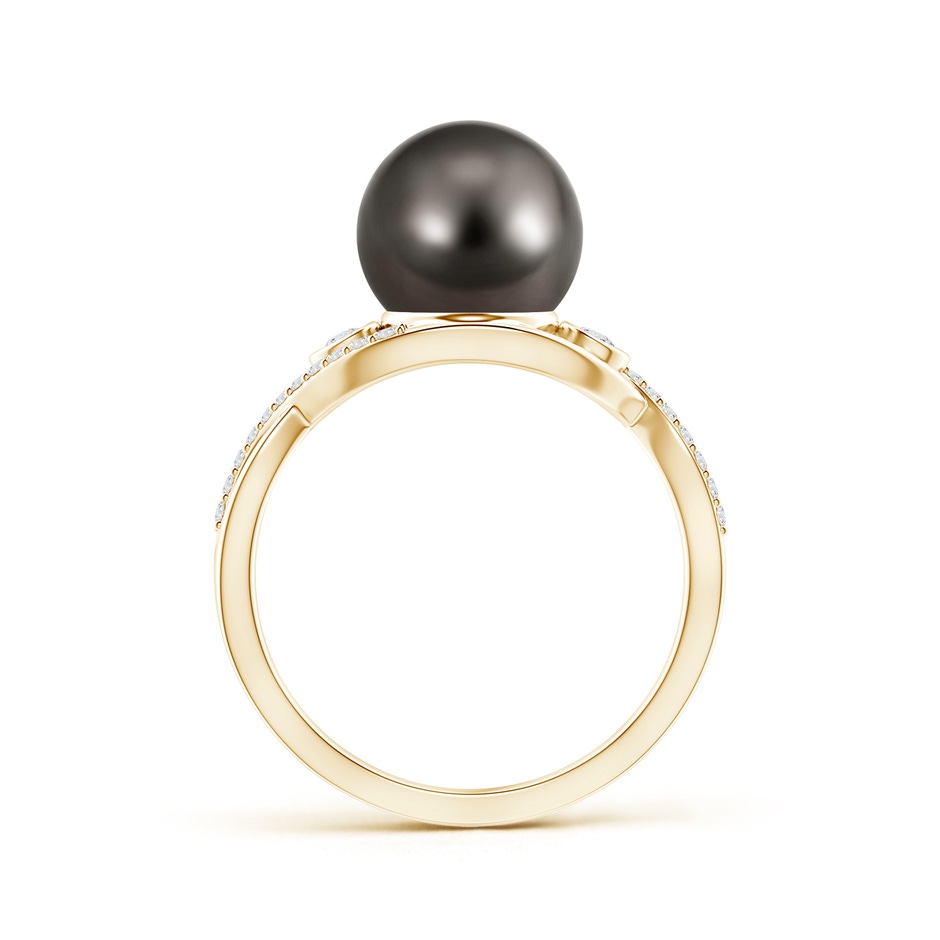 9mm AAA Tahitian Cultured Pearl and Diamond Infinity Ring in Yellow Gold product image