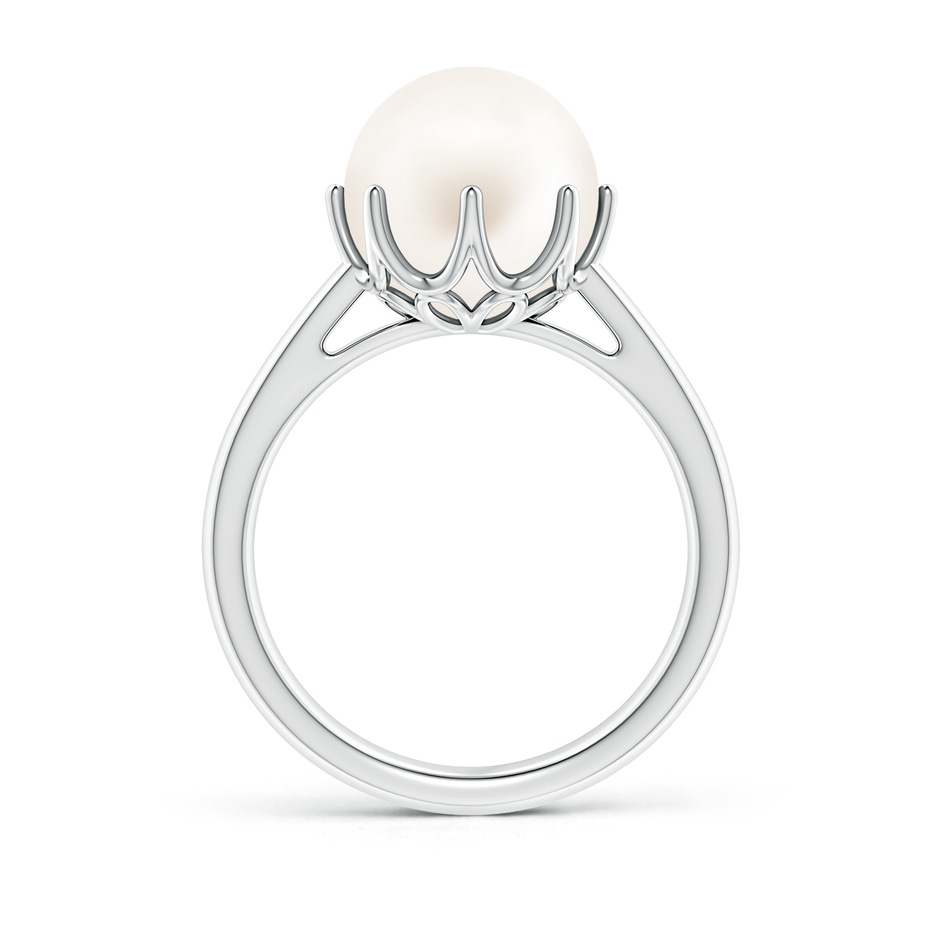 10mm AA Freshwater Pearl Solitaire Crown Ring in S999 Silver side-1