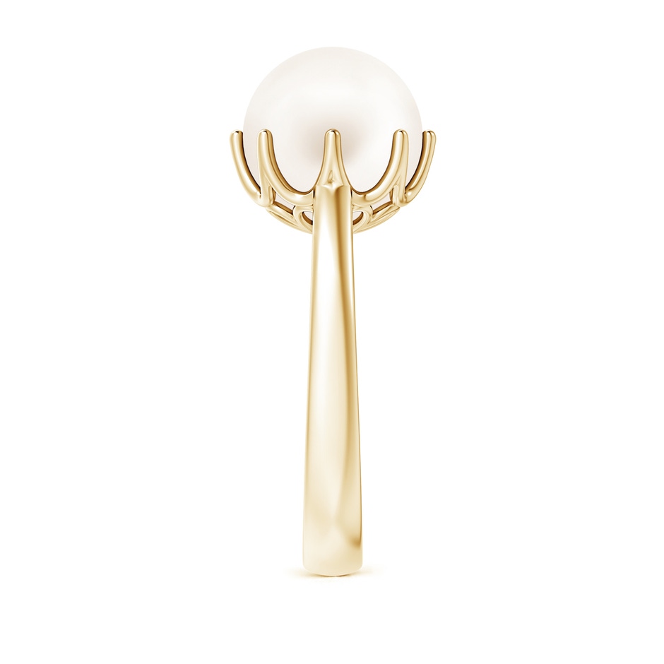 10mm AA Freshwater Pearl Solitaire Crown Ring in Yellow Gold side-2