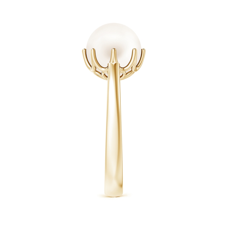9mm AA Freshwater Pearl Solitaire Crown Ring in Yellow Gold side-2