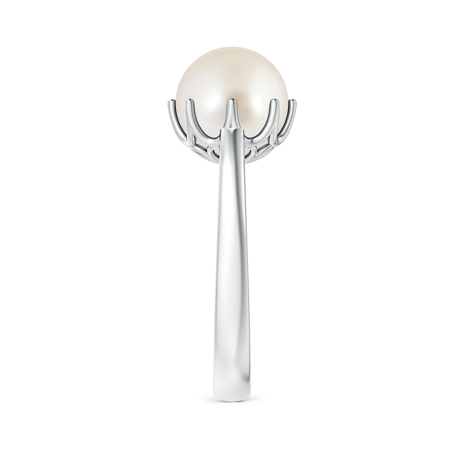 9mm AAAA South Sea Pearl Solitaire Crown Ring in S999 Silver side-2