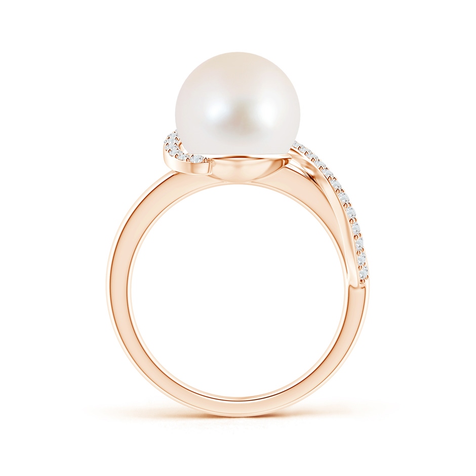 10mm AAA Freshwater Pearl Swirl Ring with Diamonds in Rose Gold product image