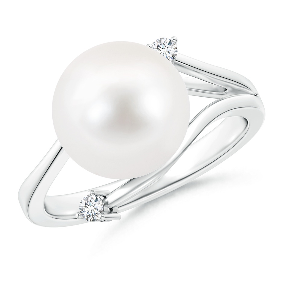 10mm AA Freshwater Pearl Bypass Split Shank Ring in S999 Silver 
