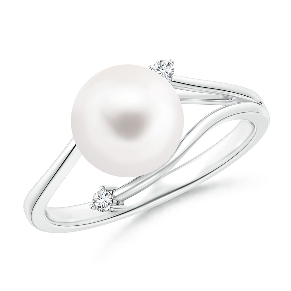8mm AA Freshwater Pearl Bypass Split Shank Ring in S999 Silver 