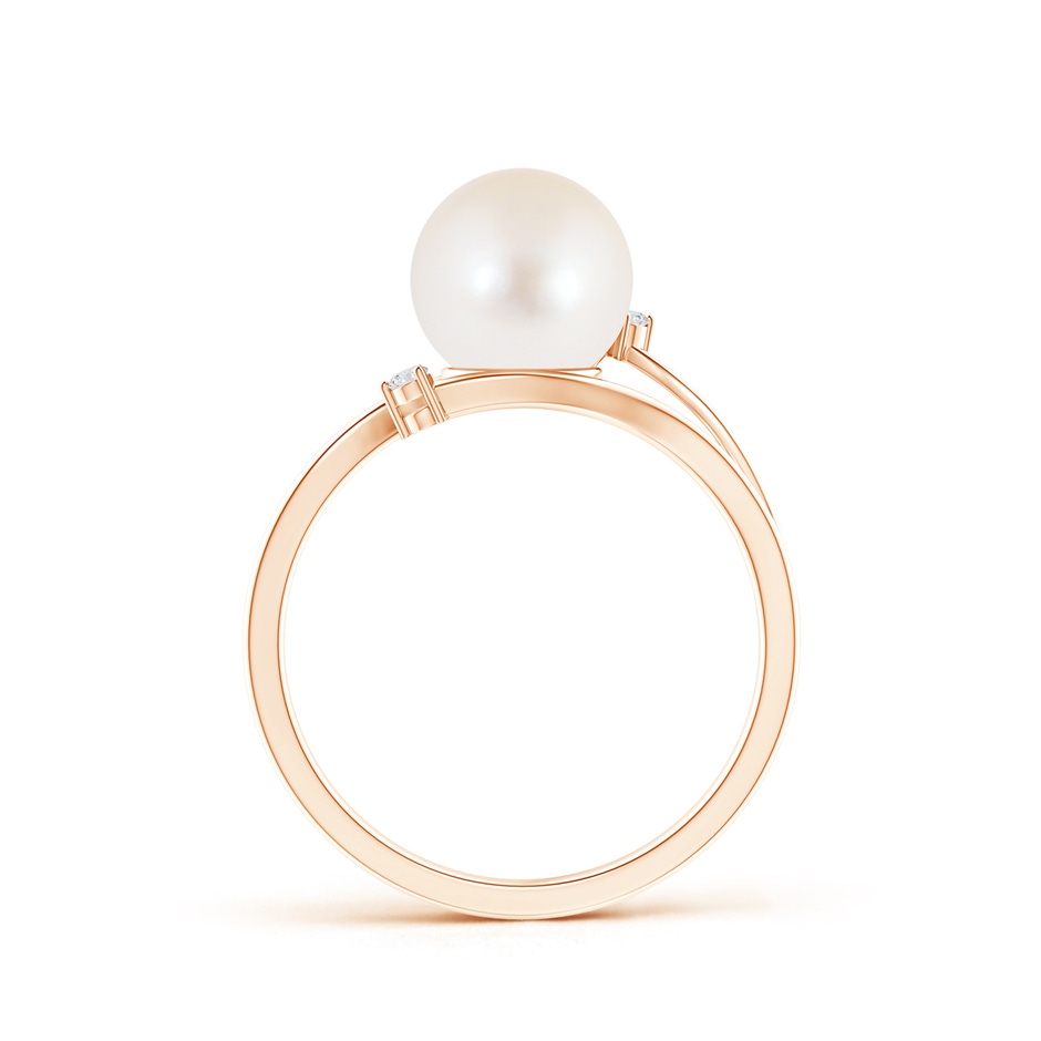 8mm AAA Freshwater Pearl Bypass Split Shank Ring in Rose Gold product image