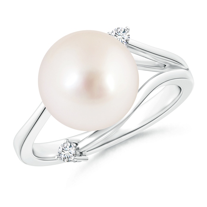 10mm AAAA South Sea Cultured Pearl Bypass Split Shank Ring in S999 Silver