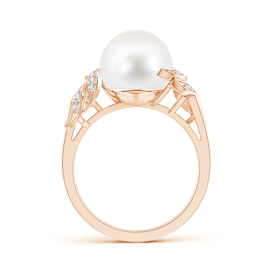 10mm AA Freshwater Pearl and Diamond Swirl Ring in Rose Gold product image