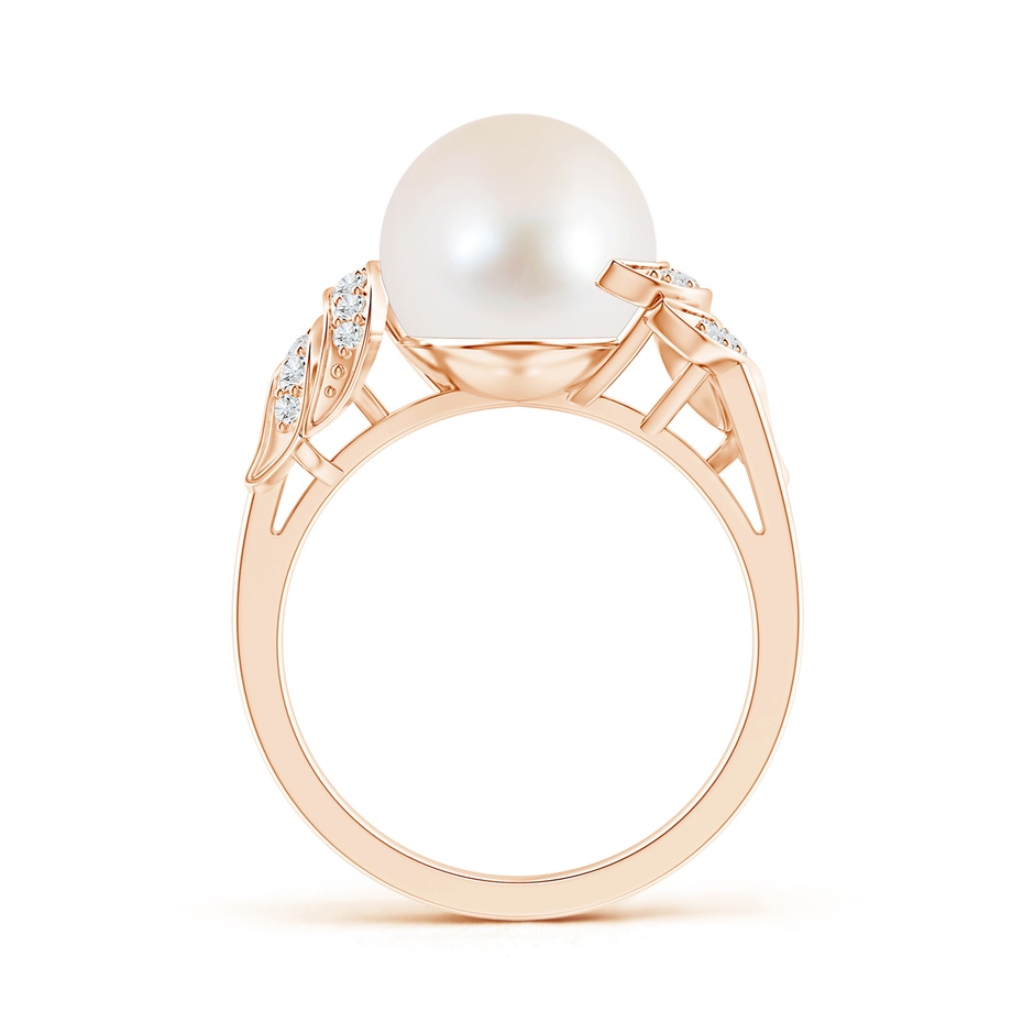10mm AAA Freshwater Pearl and Diamond Swirl Ring in Rose Gold product image