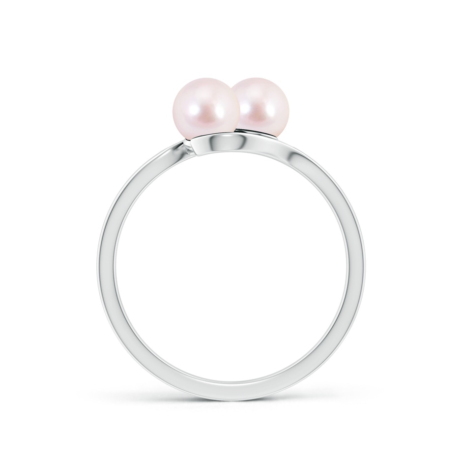 5mm AAAA Dual Akoya Cultured Pearl Ring with Diamond Accents in S999 Silver side 199