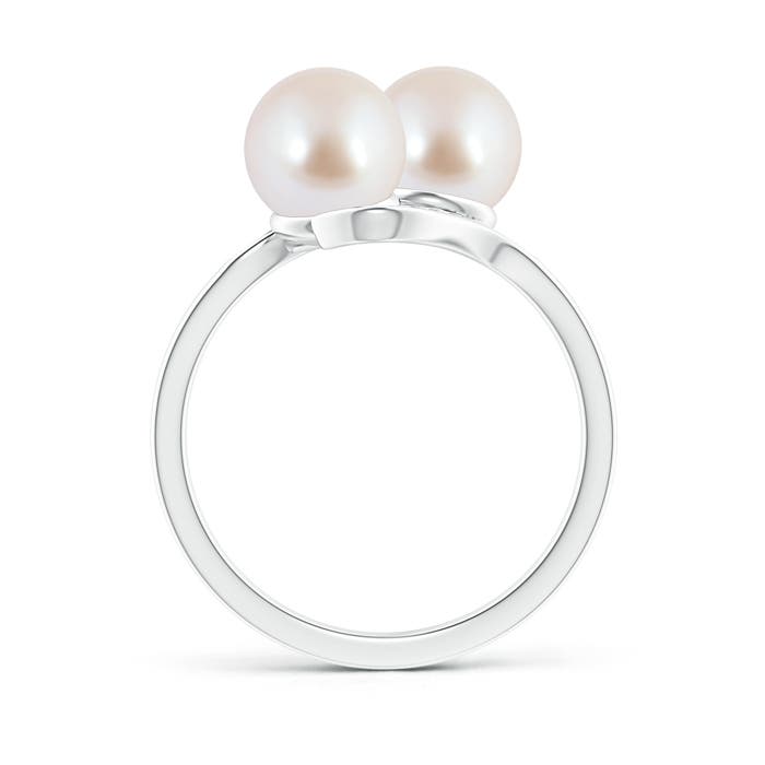 Dual Akoya Cultured Pearl Ring with Diamond Accents | Angara Australia