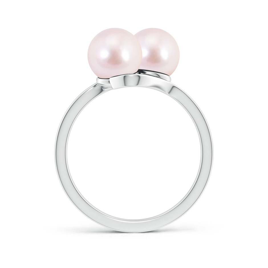 7mm AAAA Dual Akoya Cultured Pearl Ring with Diamond Accents in White Gold side 199