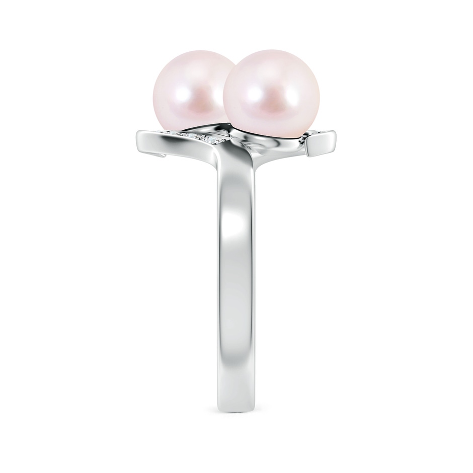 7mm AAAA Dual Akoya Cultured Pearl Ring with Diamond Accents in White Gold side 299