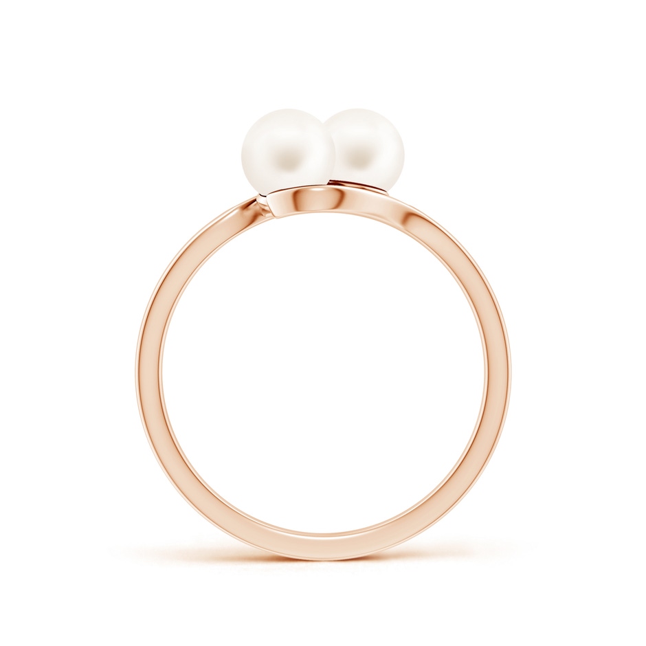 5mm AA Dual Freshwater Pearl Ring with Diamond Accents in Rose Gold side 199