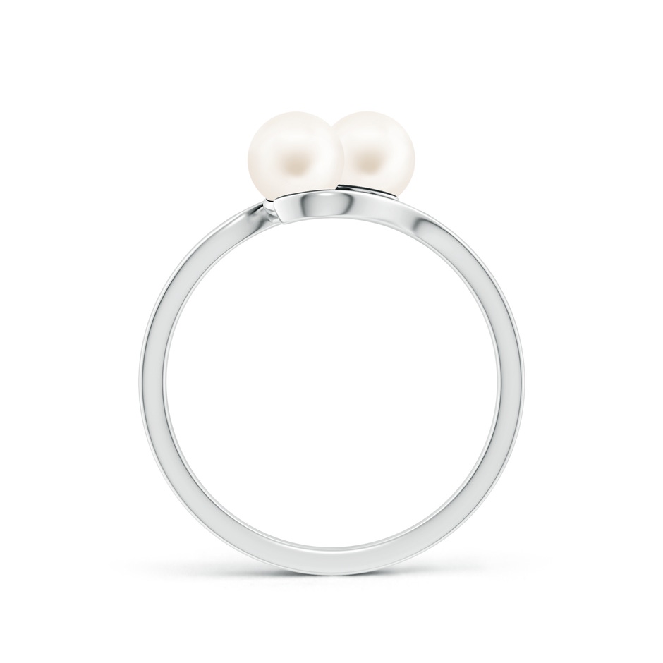 5mm AA Dual Freshwater Pearl Ring with Diamond Accents in S999 Silver side 199