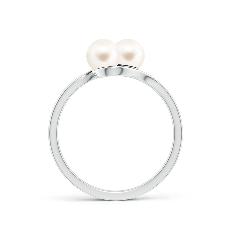 5mm AAA Dual Freshwater Pearl Ring with Diamond Accents in White Gold side 199