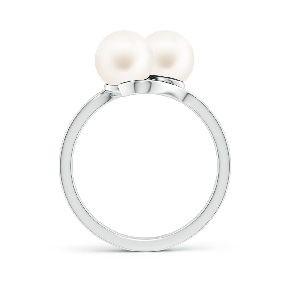 7mm AA Dual Freshwater Pearl Ring with Diamond Accents in S999 Silver side 199