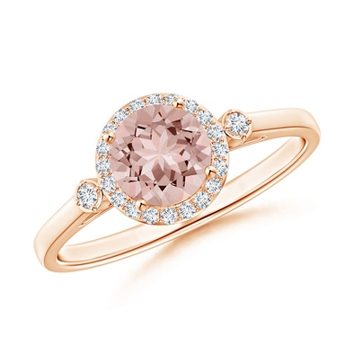 Classic Morganite Engagement Ring with Floral Halo | Angara