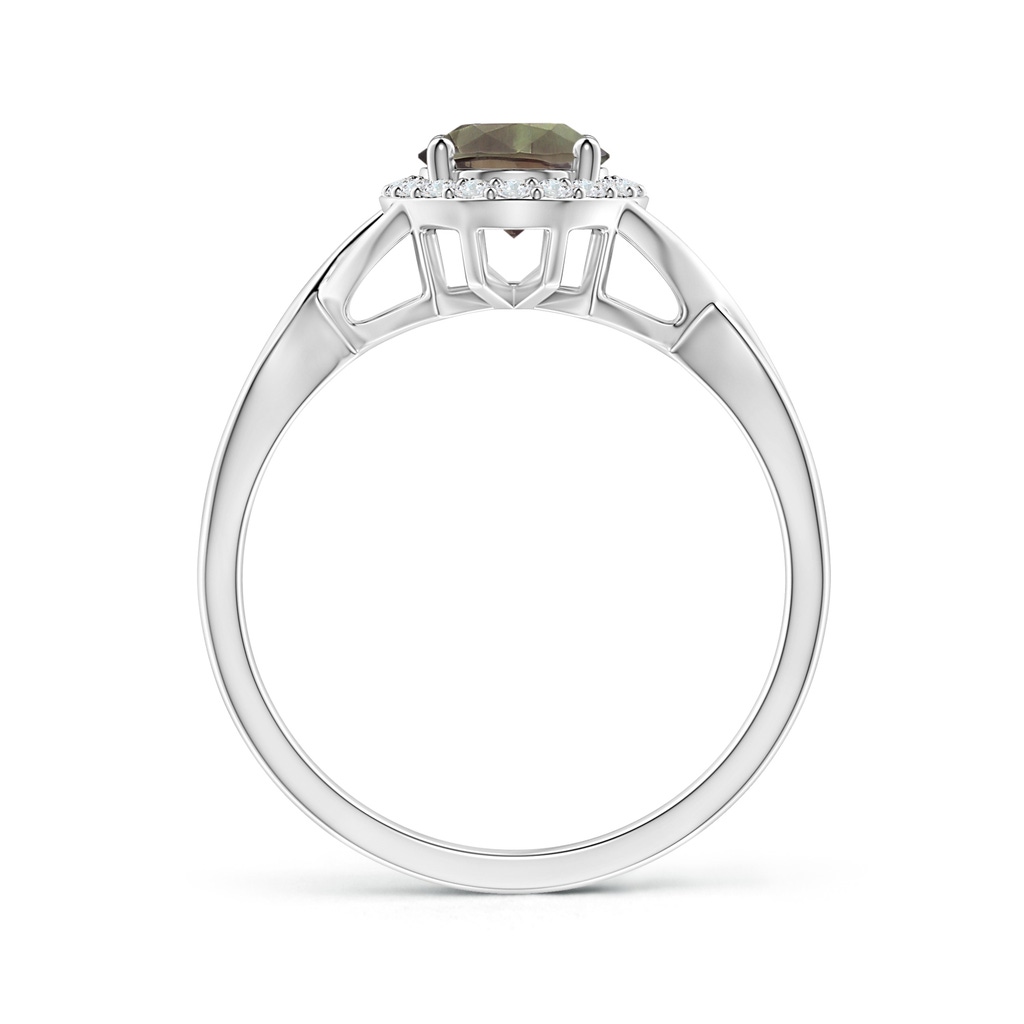 8.28x6.05x3.74mm AAA GIA Certified Oval Alexandrite Infinity Ring with Diamond Halo in 18K White Gold - side 199