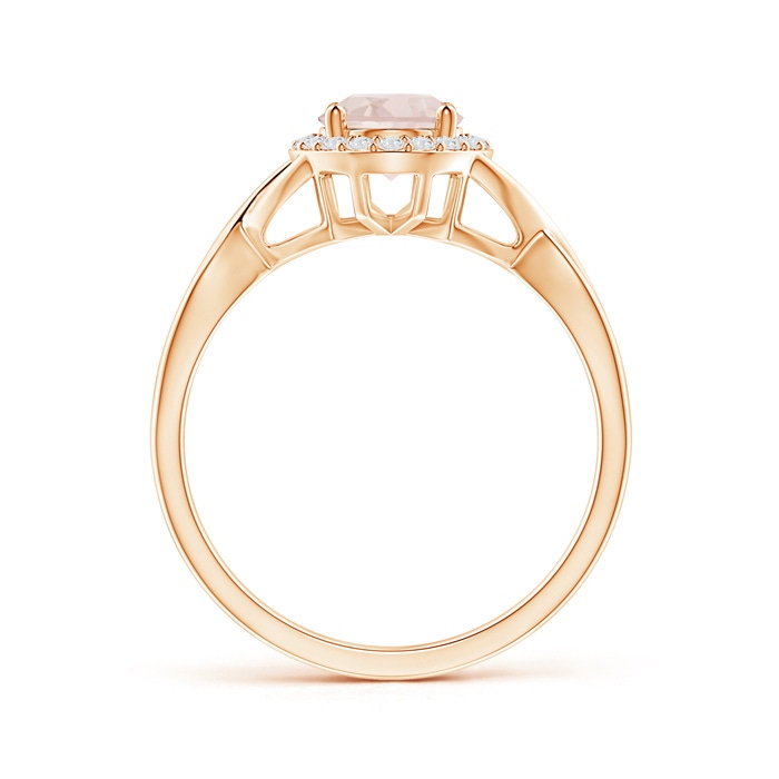 8x6mm A Oval Morganite Infinity Ring with Diamond Halo in Rose Gold product image