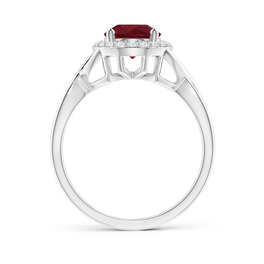 8.97x6.95x3.69mm AA GIA Certified Oval Ruby Infinity Ring with Diamond Halo in P950 Platinum - side 199