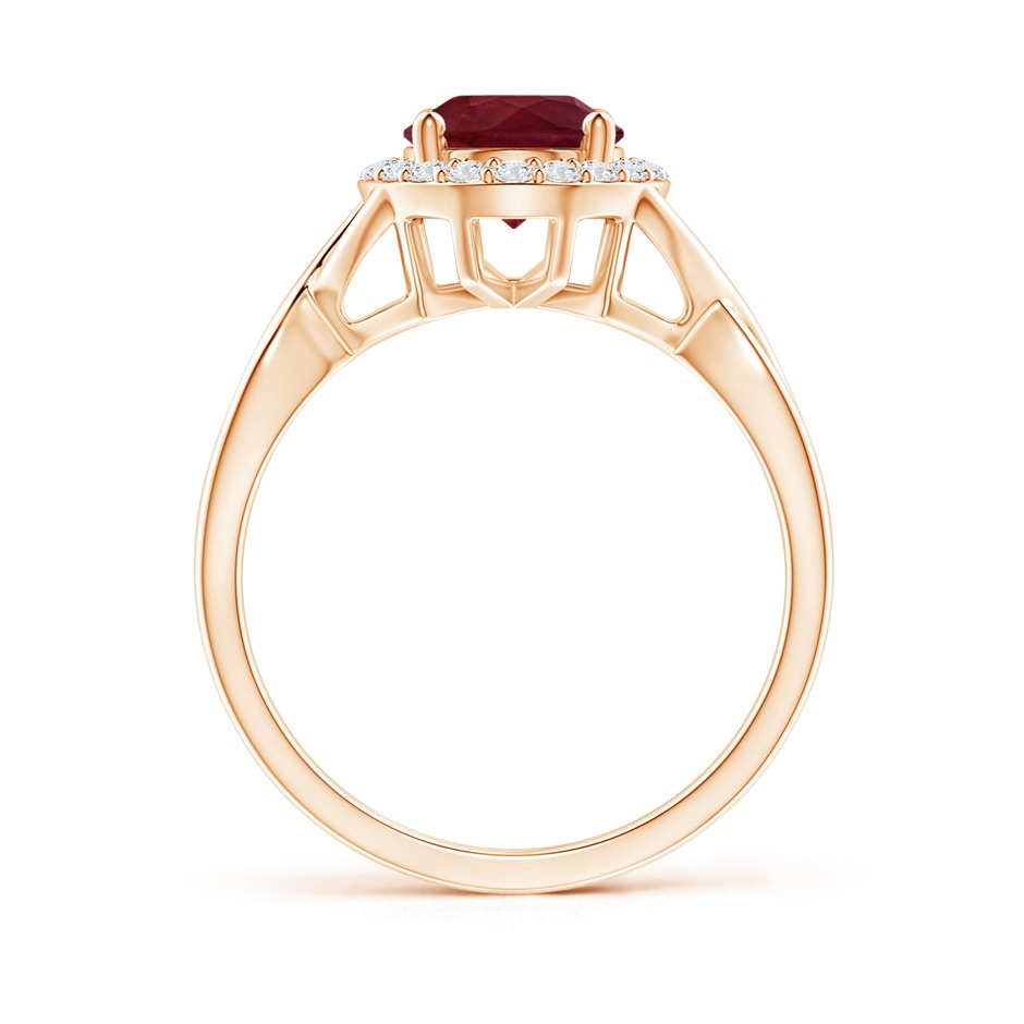 8.97x6.95x3.69mm AA GIA Certified Oval Ruby Infinity Ring with Diamond Halo in Rose Gold side 199