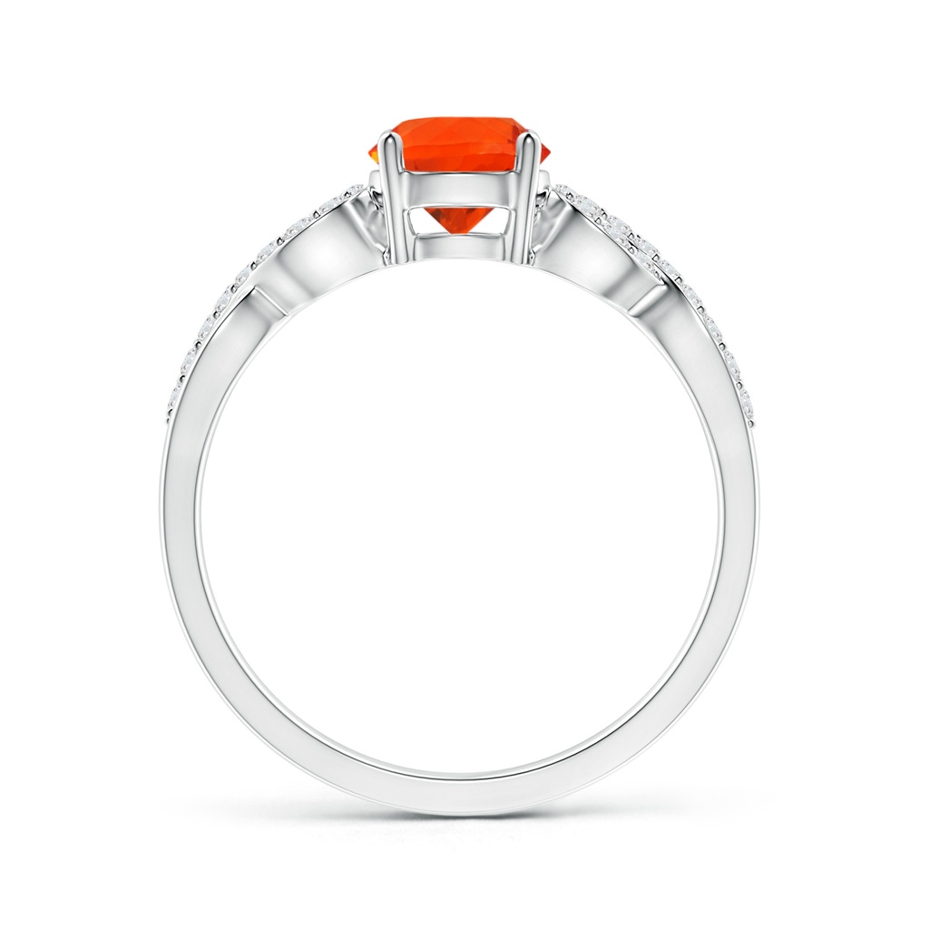 6mm AAA Round Fire Opal Infinity Ring with Diamonds in White Gold Side 1