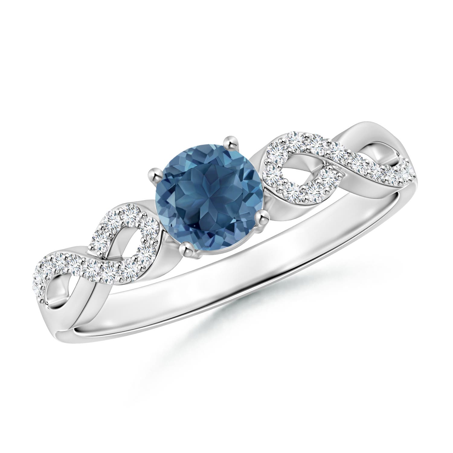 A - London Blue Topaz / 0.73 CT / 14 KT White Gold