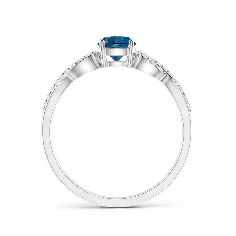 5mm AAA Round London Blue Topaz Infinity Ring with Diamonds in White Gold product image