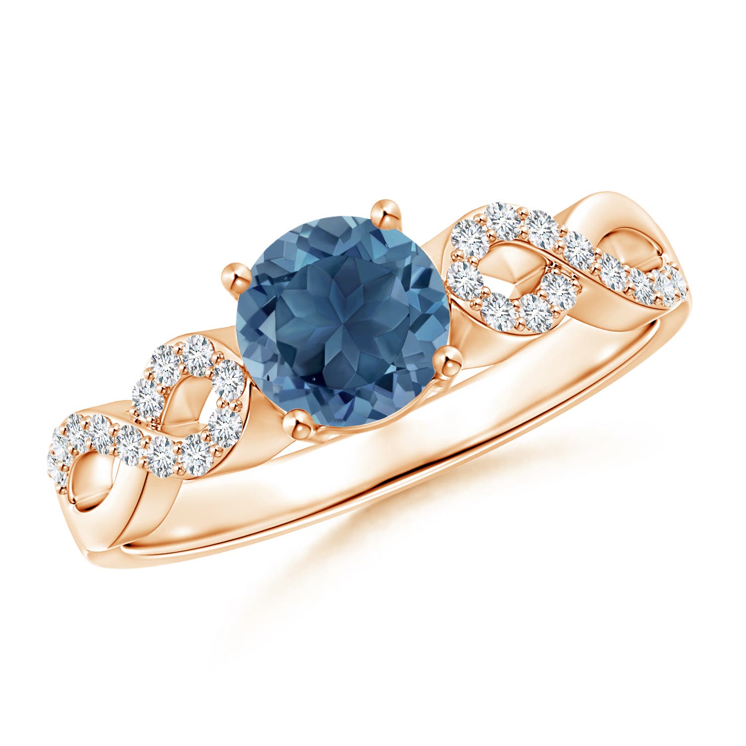 A - London Blue Topaz / 1.14 CT / 14 KT Rose Gold