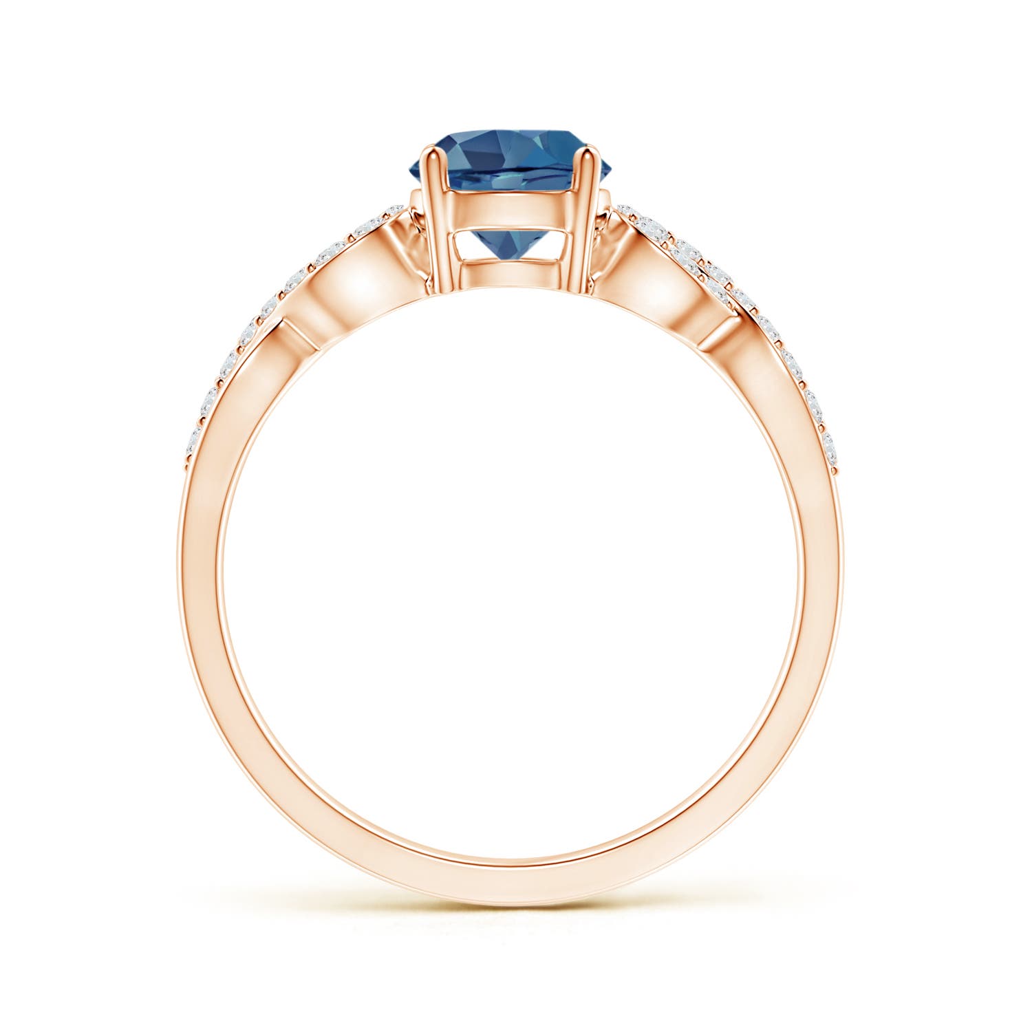 A - London Blue Topaz / 1.14 CT / 14 KT Rose Gold