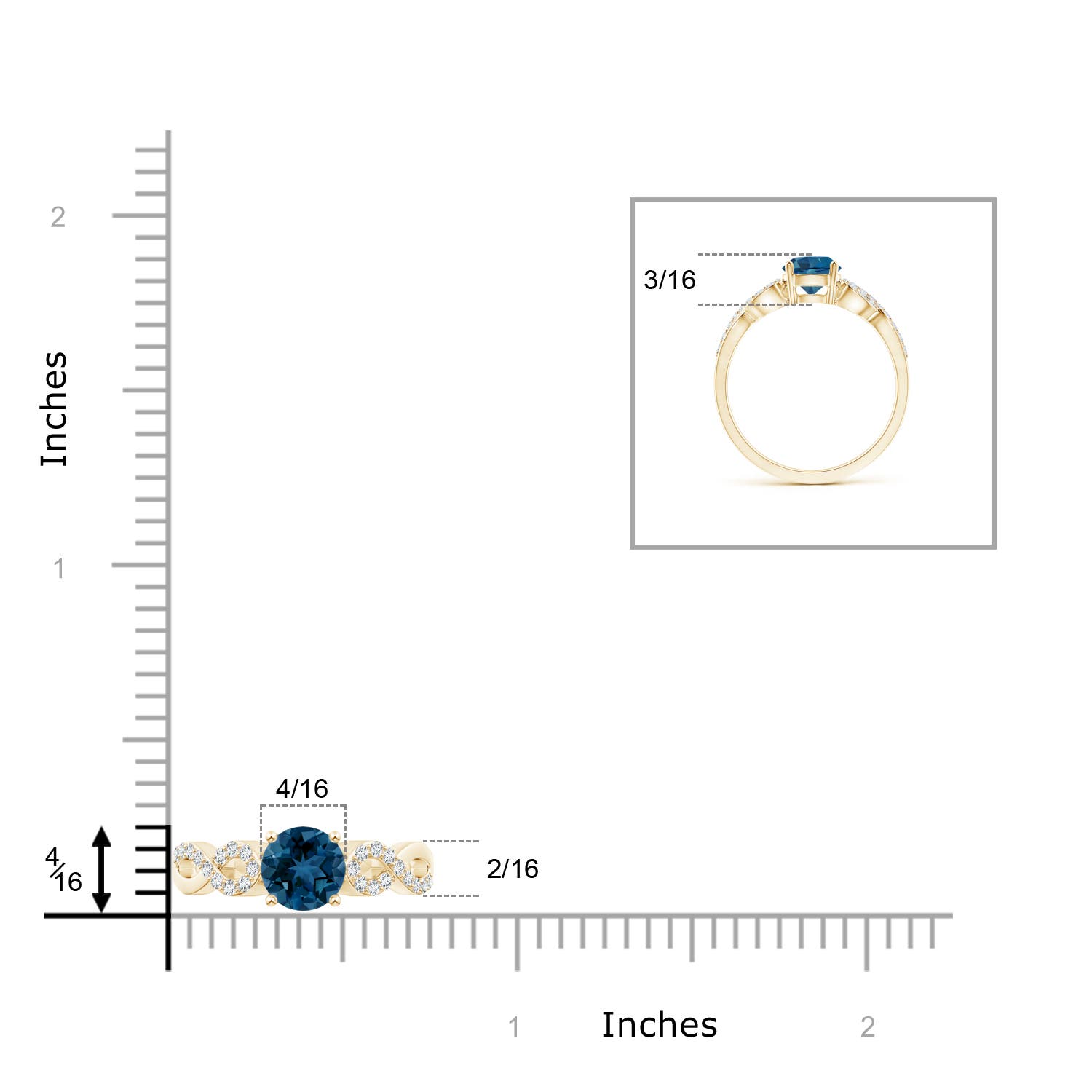 AAA - London Blue Topaz / 1.14 CT / 14 KT Yellow Gold