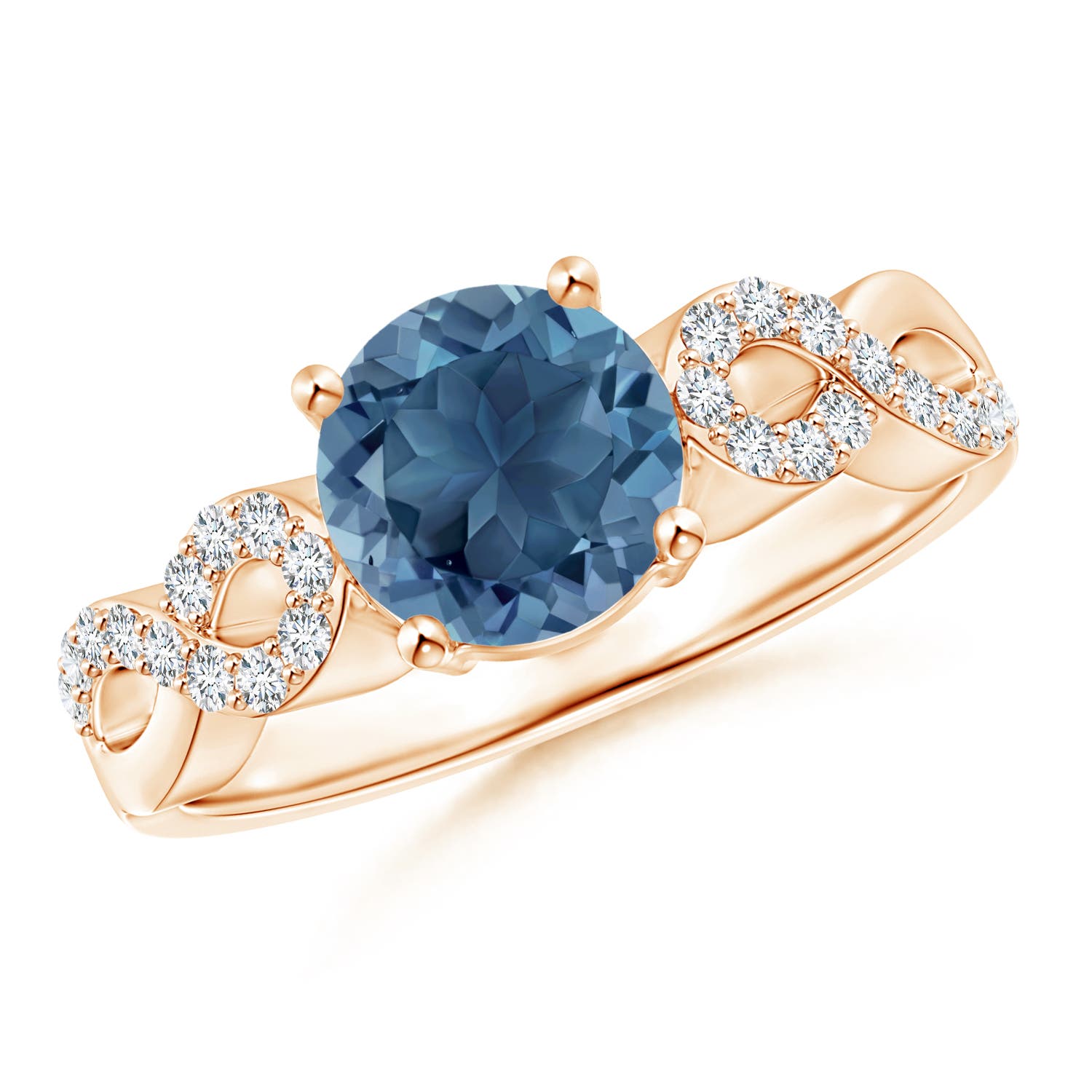 A - London Blue Topaz / 1.79 CT / 14 KT Rose Gold