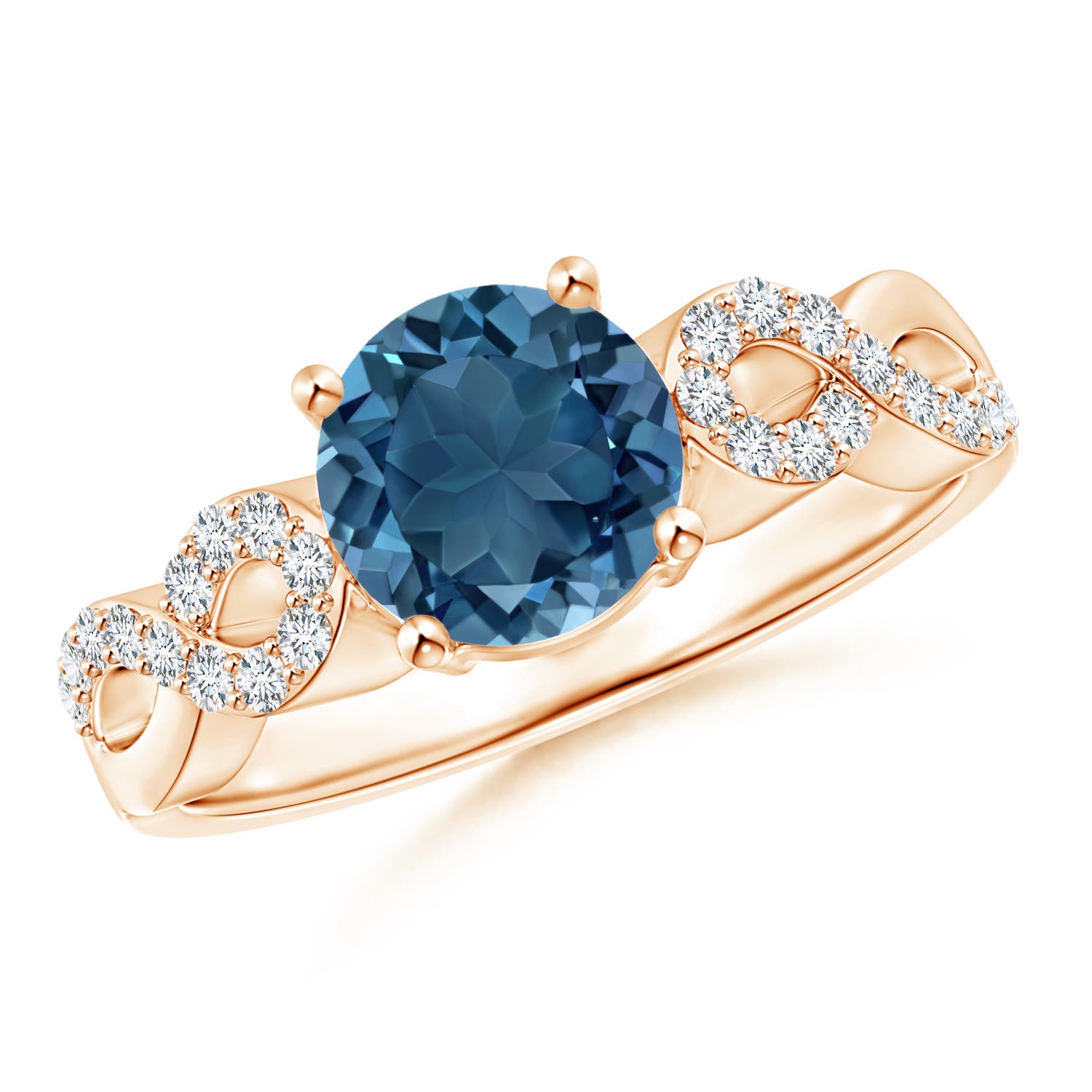 AA - London Blue Topaz / 1.79 CT / 14 KT Rose Gold