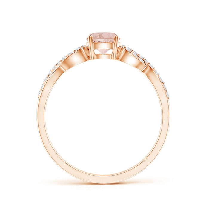 5mm AAA Solitaire Round Morganite Infinity Ring with Diamond Accents in Rose Gold product image