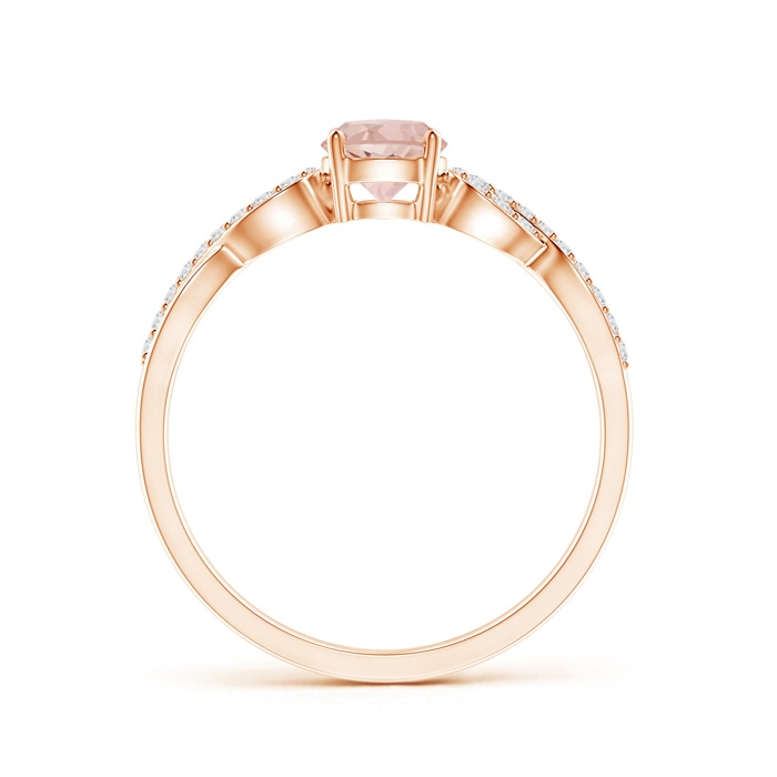 5mm AAAA Solitaire Round Morganite Infinity Ring with Diamond Accents in Rose Gold Product Image