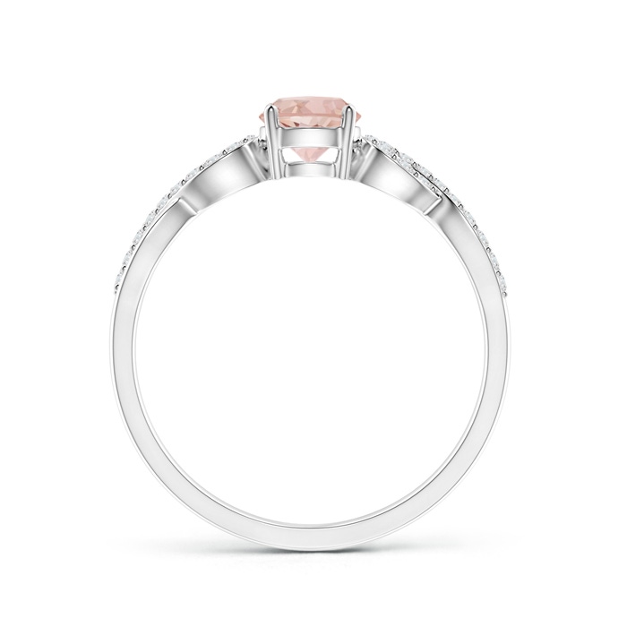 5mm AAAA Solitaire Round Morganite Infinity Ring with Diamond Accents in White Gold product image